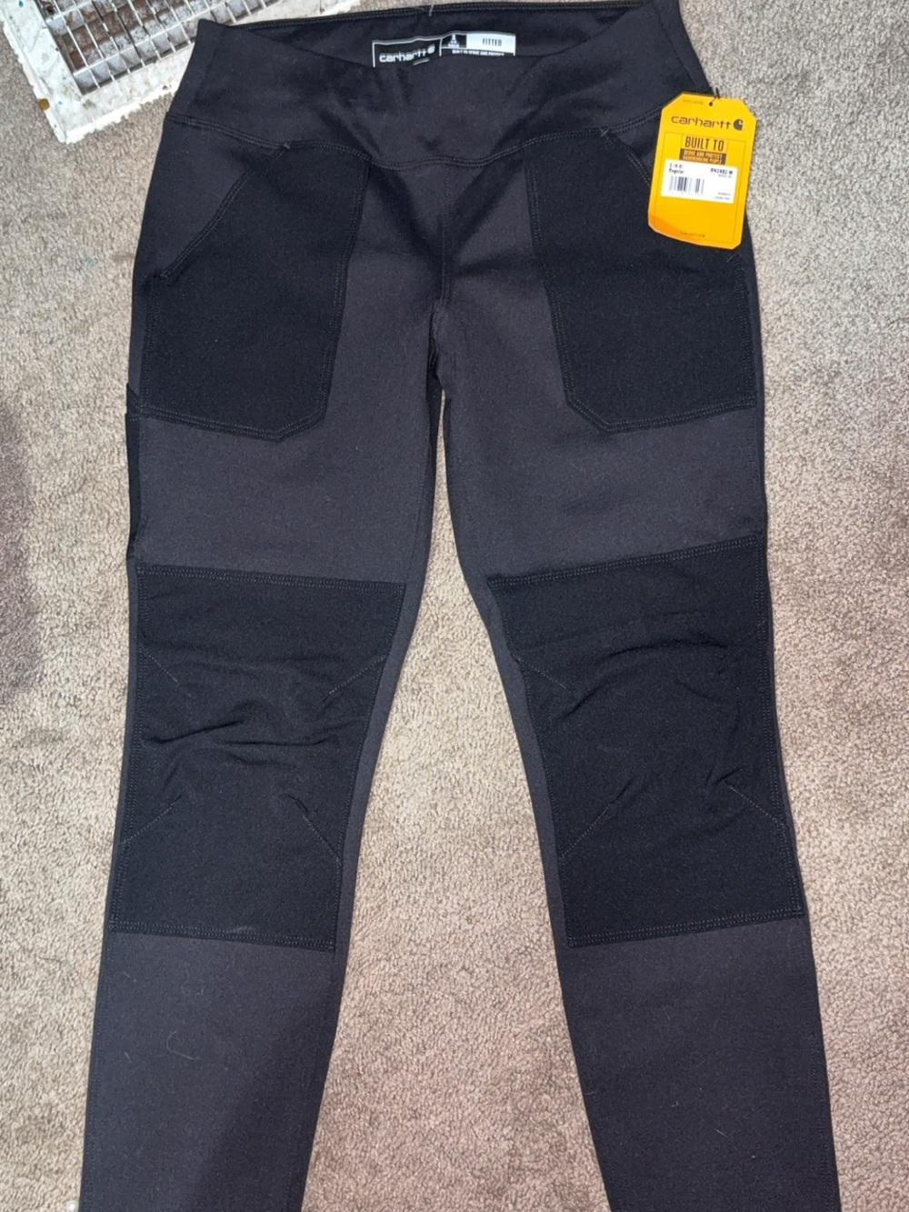 Carhartt Black Fitted Midweight Utility Legging with Orange Tag